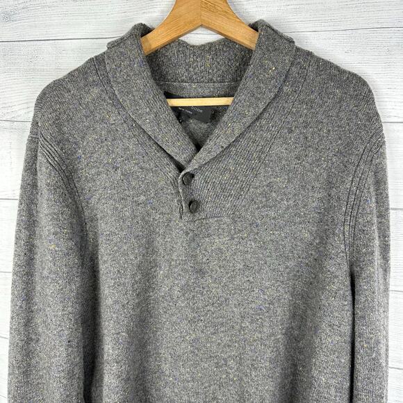 Rag & Bone Mens size XL 100% Wool Charcoal Gray Confetti Nelson Sweater - Picture 4 of 10